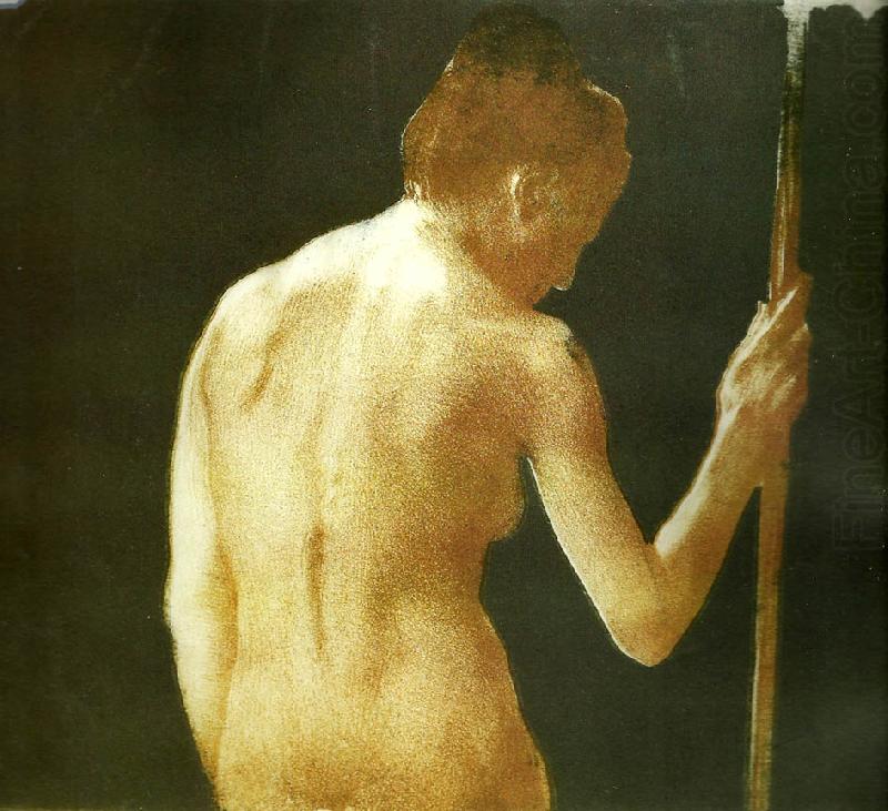 kathe kollwitz kvinnlig rygghalvakt med stav china oil painting image